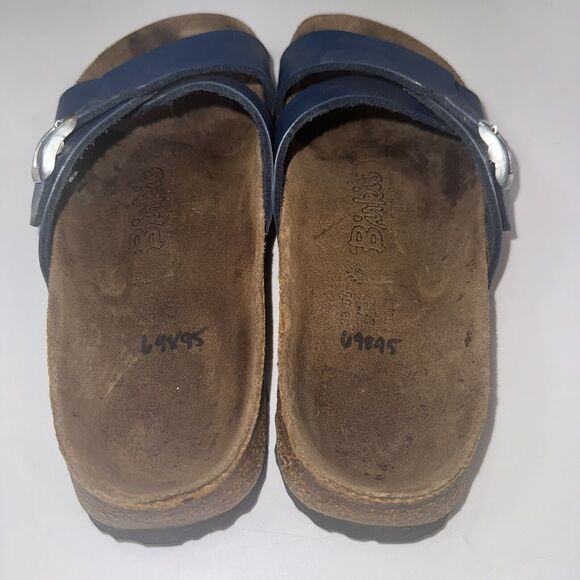 Birki Birkenstock Blue Siena X Strap Criss Cross Sandals Women Sz 8/ 39 NARROW - Picture 5 of 10